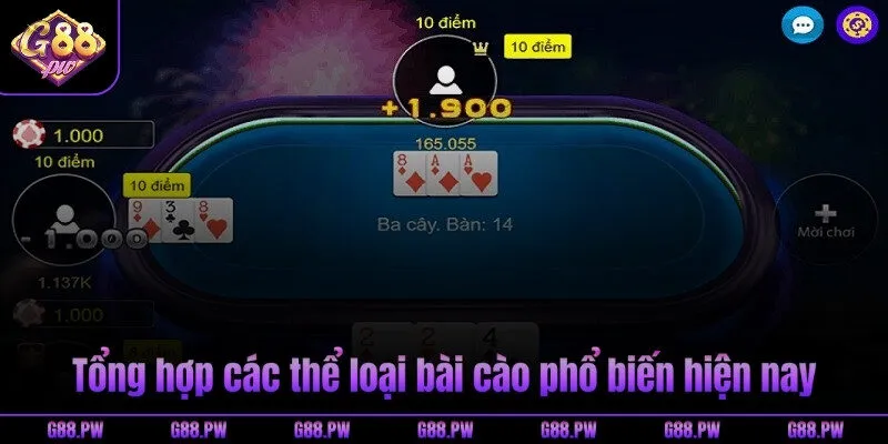 Tổng hợp các thể loại bài cào phổ biến hiện nay